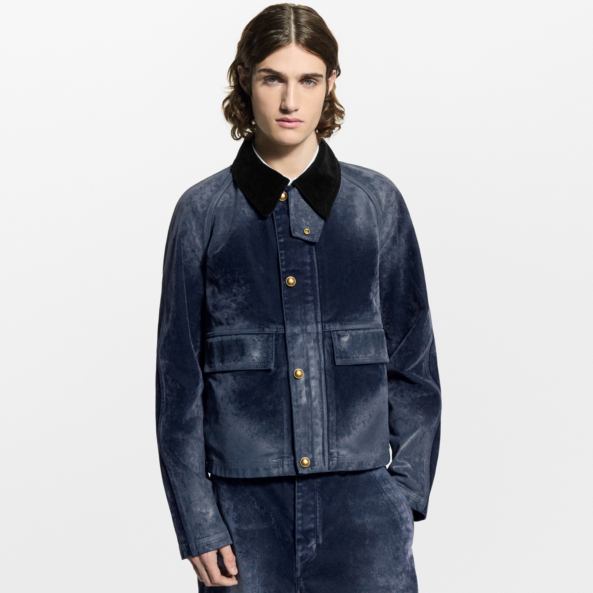 Flocked Denim Jacket With Monogram Details - Men - Ready-to-Wear